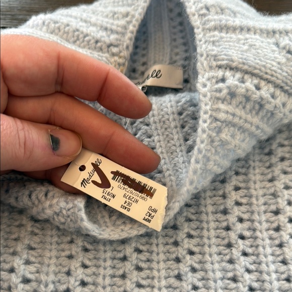 Madewell Pointelle-Stitch Mockneck Sweater Size Large - Picture 7 of 13